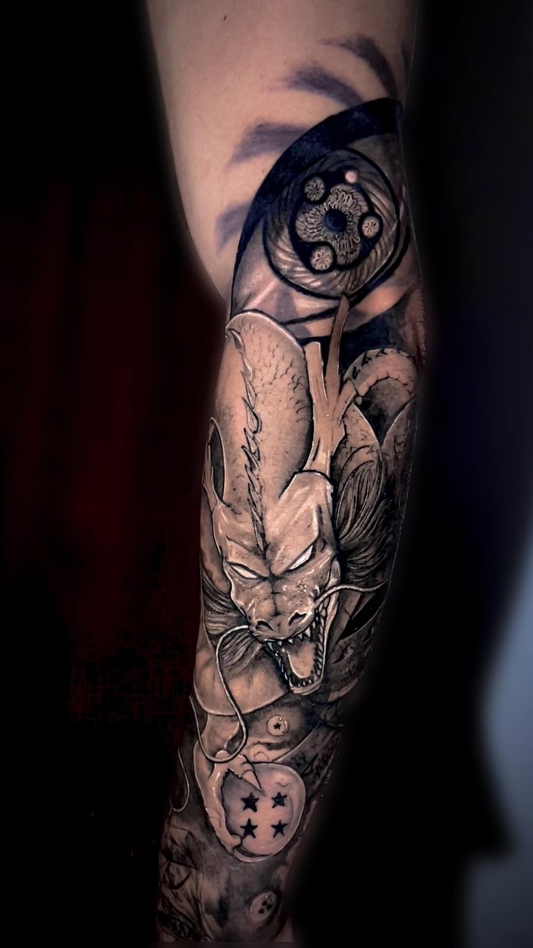 Dragon black and grey realism